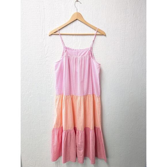 NWT $110 J Crew Striped Sleeveless 100% Cotton Midi Summer Dress Size Small - Picture 6 of 7